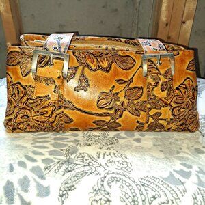 Cuoieria Fiorentina Italian Hand Tooled Leather Handbag NWOT